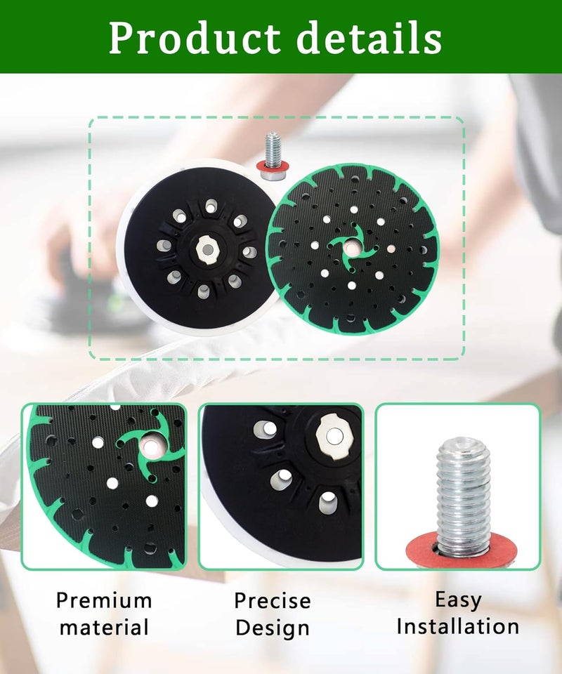 Maigoo 2pack 6" Back-up Sanding Pad Compatible with FES-Tool ETS 150/3 EQ, ETS 150/5 EQ, ETS EC 150/3 EQ,Replace 202460 (6" Hard Sanding Pad) - Image 2